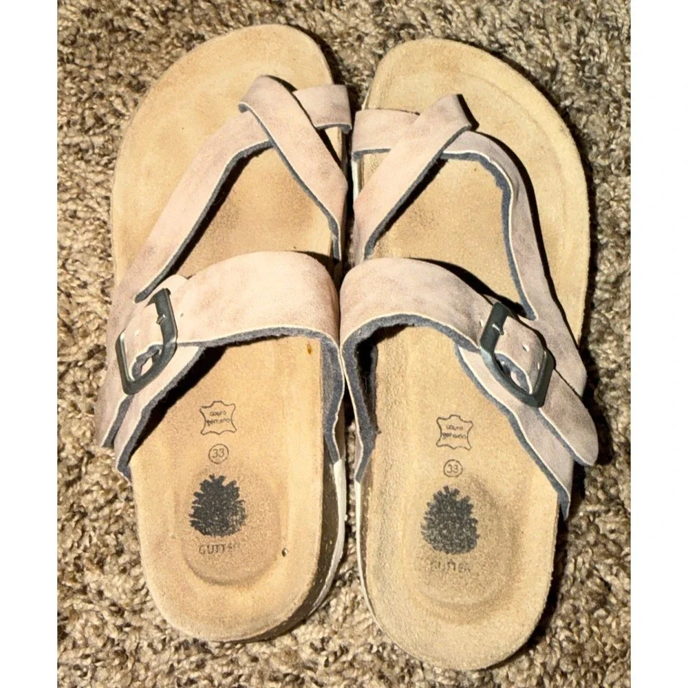 Eastland Shauna- Girls Cork Sole Leather Pinkish Sandals Size 2